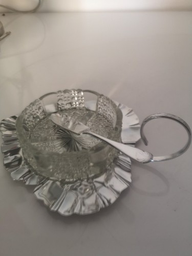 Vintage glass butter serving - butter,