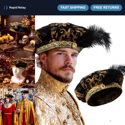 Medieval tudor hat for - for, men