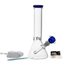 RORA 10" Tall Glass Bong 14.5mm Smoking Glass Water Pipe Recycler Simple Bongs