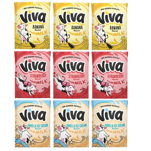Viva flavoured milk cartons - viva,