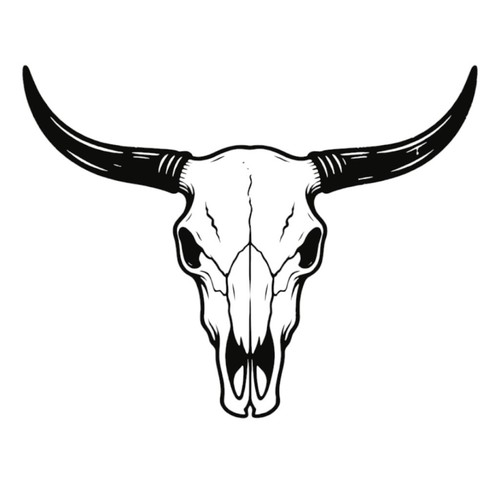 Bovine skull decal - decal, bull