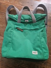 ROKA Finchley Medium Green Rolltop Recycled Canvas backpack Backpack CG M16