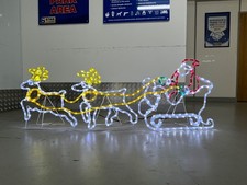 LED Santa with Reindeers & Sleigh Rope Light, (62cm tall - 178cm long),