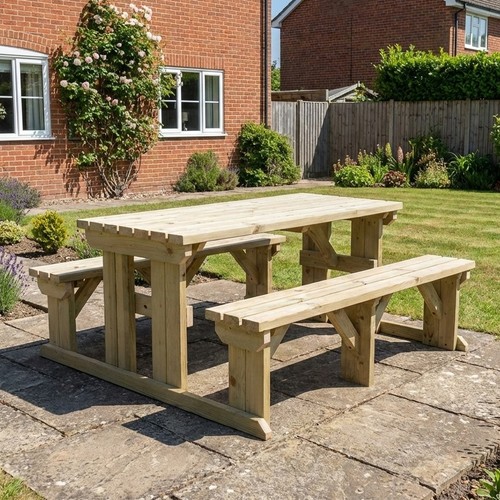 Garden bench table set - table,