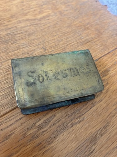 Trench art brass matchbox - trench,