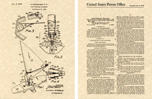 Wind surfer patent art print - patent,
