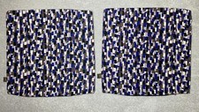 2 Scatter Box Patterned Cushions Covers Purple Blue Black White Geometric Zip