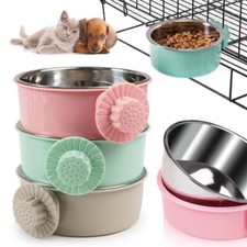 Food Water Bowl For Crate Hanging Cage Dog Bowls Puppy Stainless Steel Feeder