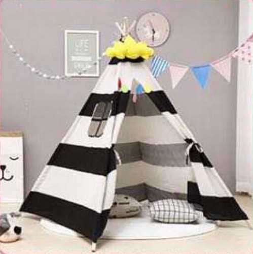 Black and white tent cotton - black,