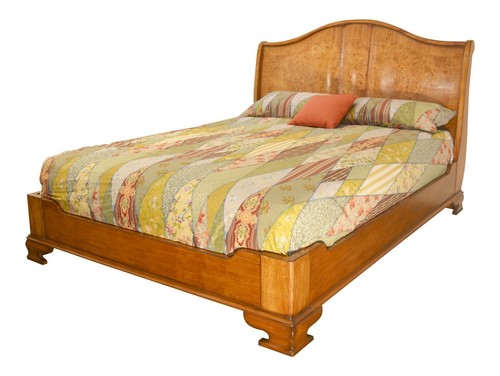 Walnut sleigh bed low - bed, |