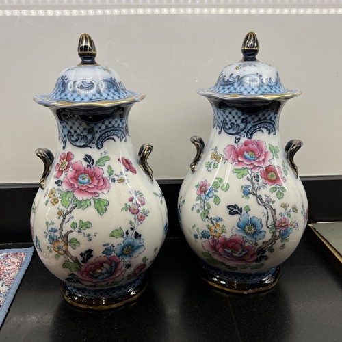 Pair losol ware vases with - ware,