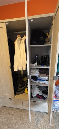 Grey wardrobe and chest - wardrobe,