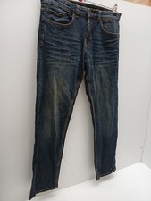 Red Herring straight denim jeans with Stretch W30 L29 Leather patch & 5 pockets.