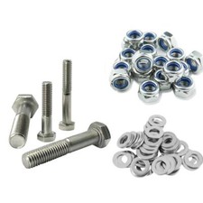 1/4 5/16 3/8 7/16 1/2" UNF HEXAGON BOLTS NYLOC WASHERS PART THREADED ZINC PLATED