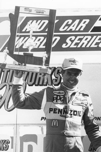 Rick mears celebrates victory - celebrates,
