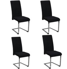 4 Black Velvet Dining Chairs