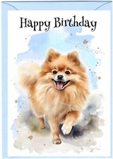 Pomeranian Dog Birthday Card