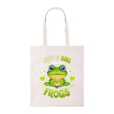 Just A Girl Who Loves Frogs Funny Cartoon Tote Bag