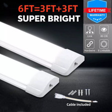 6FT led batten light garage fluorescent fitting tube ceiling wall lamp 180CM UK