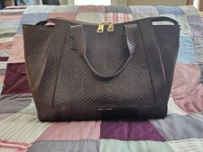 Pied A Terre Leather Brown Bag Crocodile Pattern Handbag