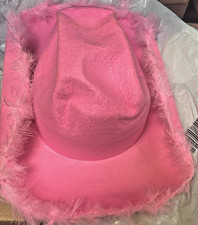 Pink Cowgirl Hat Set Fluffy