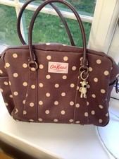 CATH KIDSTON LARGE BOXY ZIP BAG SPOTTY BROWN & WHITE