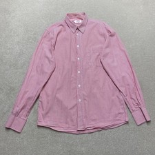 Aertex Cellular Clothing Button-Up Shirt Men's Medium Pink Striped Long-Sleeve