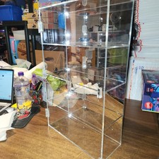 Clear 4 Shelf Mirrored Back