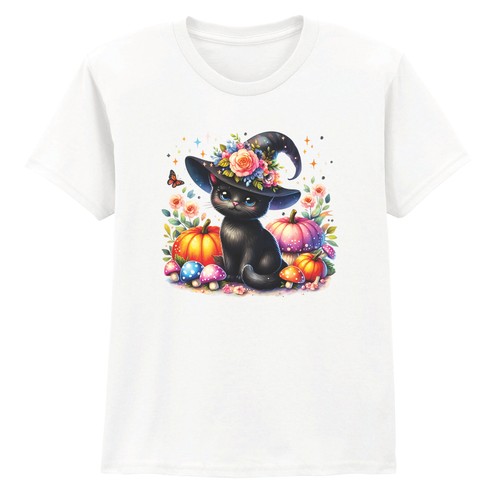 Cute floral witch cat girls - witch,
