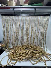 Natural Wood & Bamboo Beaded Curtain – Repaired / Handmade