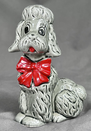 Vintage ceramic green poodle - vintage,