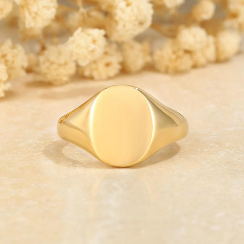 Personalized signet ring - personalized, plain