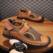 2025 Outdoor Mens Walking Sandals Summer Closed Toe Beach Casual Shoes UK Size