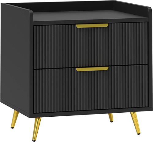 Black bedside cabinet - bedside,