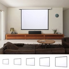 60-120Inch Projector Screen Electric Motorised / Manual Pull-Down Home Cinema UK