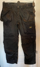 NEW Men Black Snickers 3212 Work Trousers Holster Pockets 058 41W 32L no tag