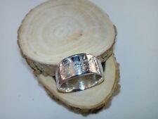 1977 solid sterling silver double sided jubilee crown coin ring slice of history