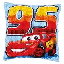 Vervaco Cross Stitch Kit 40cm Cushion Cover - Lightning McQueen