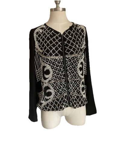 Zara black beaded bomber - black,
