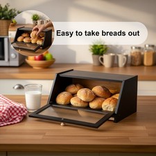 Large Bread Bin Bamboo Layer
