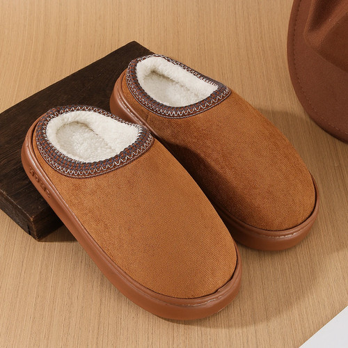 Cotton slippers fleece lined - slippers,