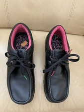 Vintage Kickers Black Soft Leather Original Laces Comfortable Shoes, EU39 Or UK6