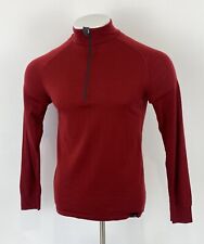 Isobaa Merino Wool 1/4 Zip Jumper Red Size Medium Men’s Sweater Sweatshirt