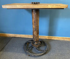 vintage Rustic cast iron and hard wood table