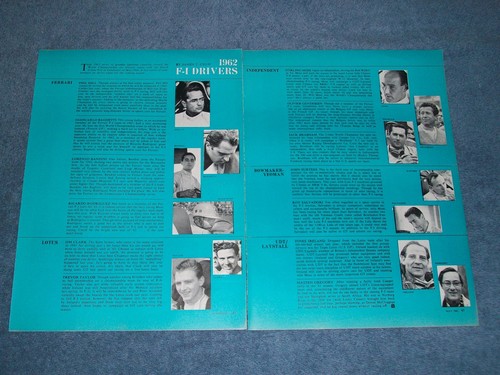 1962 drivers info vintage - f-1,