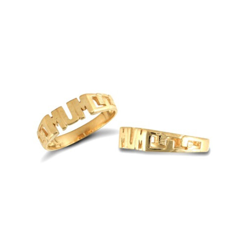 9ct gold plain mum ring - 9ct,