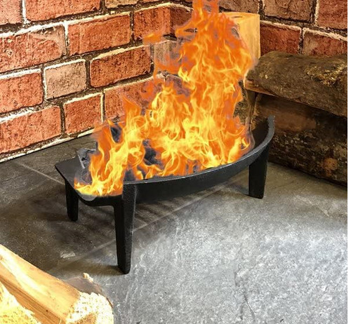 New open fire grate cast - new!, 18"