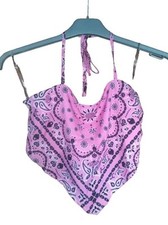 Sugar Thrillz Candy Bandit Bandana Top Size XS UK 6 RRP£42 Paisley Crop Cute