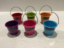 Colourworks Miniature Metal Buckets x 6 - various colours (T21)