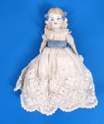 Antique small bisque doll - bisque,